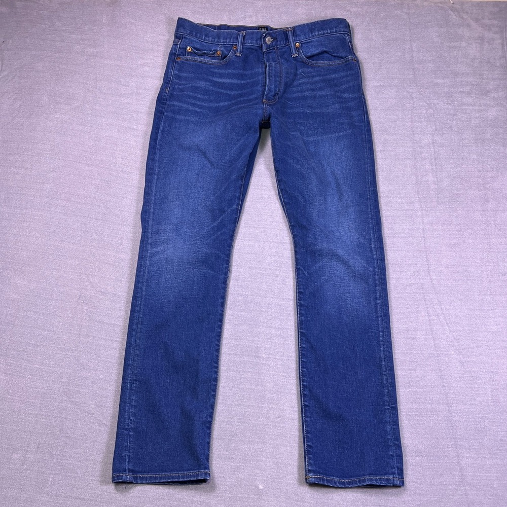 Gap Denim Mens Blue Low Rise 5 Pocket Slim Fit Classic Straight Jeans Size 32x32